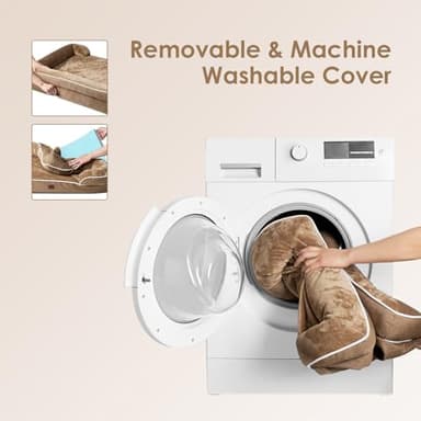 EHEYCIGA Orthopedic Dog Bed for Medium Dogs, Waterproof Memory Foam Medium Dog Beds with Sides, Non-Slip Bottom and Egg-Crate Foam Pet Couch Bed with Washable Removable Cover, Camel - Image 6