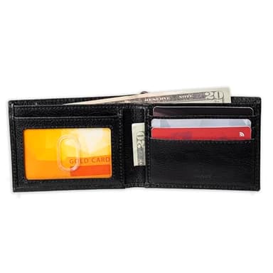Dickies Men’s Bifold Genuine Leather Thin Card Wallet with ID Window and Keychain - Image 4
