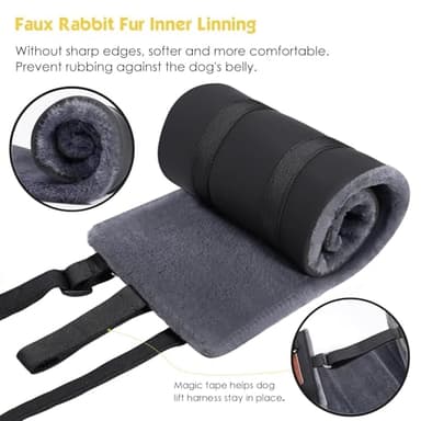 S-ETOVUS Dog Sling for Large Dogs Hind Leg Support, Magic Tape Dog Lift Harness, Soft Dog Support Harness for Back Legs, Hip Support Harness to Help Senior, Injured, Disabled and After ACL Surgery - Image 3