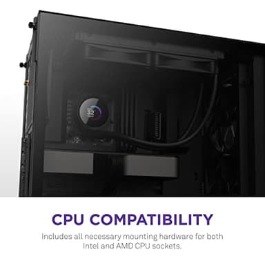 NZXT Kraken 240 - RL-KN-240-B1-240mm AIO CPU Liquid Cooler - Customizable 1.54" Square LCD Display for Images, Performance Metrics and More - High-Performance Pump - 2 x F120P Fans - Black - Image 9