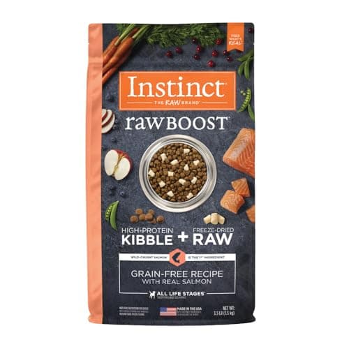 Instinct Raw Boost, Natural Dry Dog Food with Freeze Dried Pieces, High Protein, Grain Free Recipe - Real Salmon, 3.5 lb. Bag - Image 1