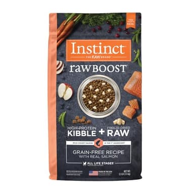 Instinct Raw Boost, Natural Dry Dog Food with Freeze Dried Pieces, High Protein, Grain Free Recipe - Real Salmon, 3.5 lb. Bag - Image 1