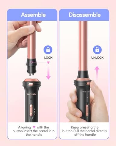 Wavytalk 5 in 1 Curling Iron,Curling Iron Set with Heated Round Brush and 4 Interchangeable Ceramic Curling Wand(0.5”-1.25"), Instant Heat Up,Dual Voltage Hair Curler - Image 7