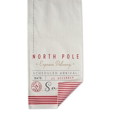 DII Christmas Kitchen Table Décor, Reversible Table Runner, 14x72, Off-White Santa's Workshop - Image 2