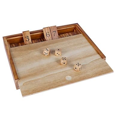 Glintoper Shut The Box & 4 in a Row Tables Game Set, Classic Wood Dice Game with Numbers & Line Up 4 Game for Kids Family, Living Room Rustic Coffee Table Decor, Travel Game Strategy Board Games - Image 3