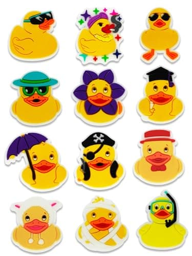 12PCS Duck Shoe Charms for Croc Bubble Slides Clogs Sandals, Animals Shoe Accessories Decorations for Girls Women Teens Adults (Duck)