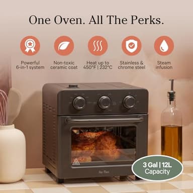 Our Place Wonder Oven | 6-in-1 Air Fryer & Toaster Oven with Steam Infusion | Compact, Countertop Friendly, Fast Preheat, Multifunctional | Air Fry, Toast, Roast, Bake, Reheat & Broil | Char - Image 2