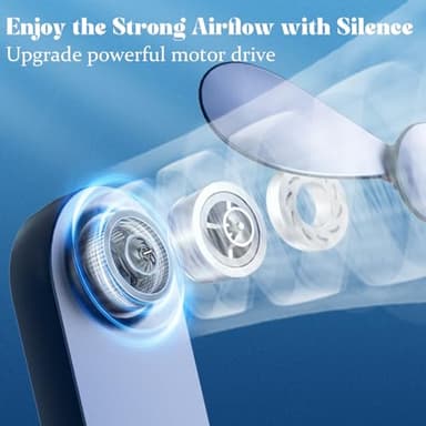 Portable Handheld Fan, 2 IN 1 Mini Hand Fan, Battery Operated [8-15 Working Hours], USB Rechargeable Personal Foldable Fan for Indoor, Small Pocket Fans Travel Essentials for Outdoor (Blue) - Image 3