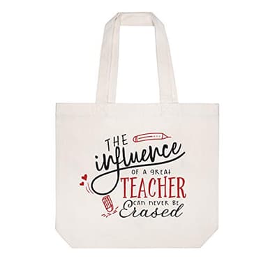 ELEGANTPARK Teacher Appreciation Gifts for Women Teacher Gifts for Retirement Valentines Day Birthday Graduation Christmas Thank You Ivory Cotton Canvas Tote Shoulder Bag with Interior Pocket - Image 5