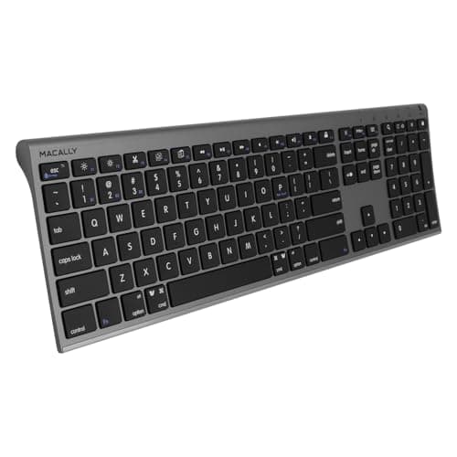 Macally Wireless Bluetooth Keyboard for Mac - Compatible Apple Keyboard or MacBook Pro/Air, iMac - Multi-Device, Up to 3 Devices with 110 Keys, 20 Shortcuts, Numeric Keypad, and Rechargeable - Image 1