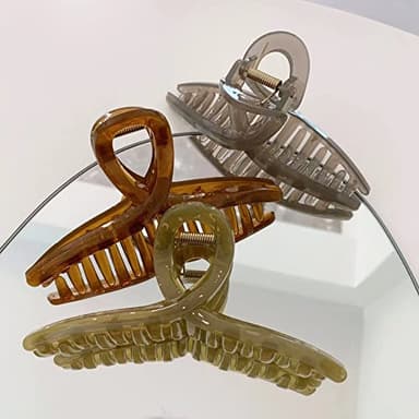 Big Hair Claw Clips - Butterfly Hair Accessories for Women and Girls with Long, Thick Hair - Large 5.1 Jelly Clips, 4 Pcs, Mother's Day Gifts - Image 6