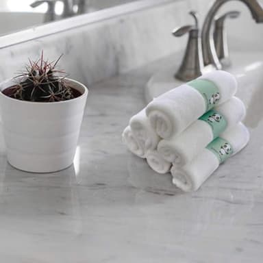 HIPHOP PANDA Baby Washcloths, Rayon Made from Bamboo - 2 Layer Ultra Soft Absorbent Newborn Bath Face Towel - Reusable Baby Wipes for Delicate Skin - White, 6 Pack - Image 3