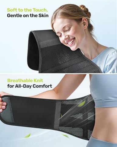 Rakiie Back Brace for Lower Back Pain, 7 Stays Ergonomic Support Brace with Comfortable 3D Pad, Easy to Put On/Off Lumbar Support Belt for Women Men, Pain Relief from Sciatica, Herniated Disc, Size M (Waist: 33.5"-39.4") - Image 6