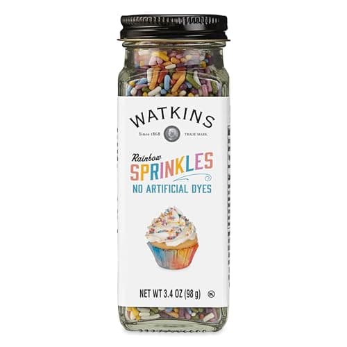 Watkins Rainbow Decorating Sprinkles, No Artificial Dyes, Kosher, 3.4 Ounce Jar, 1-Pack - Image 1