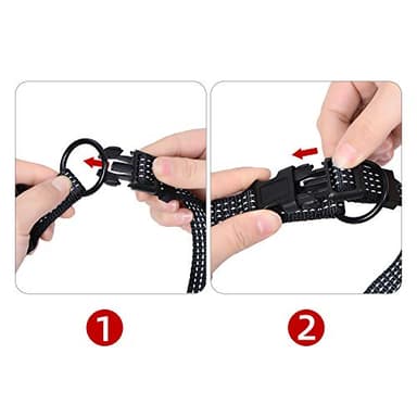 Mile High Life Dog Collar, Nylon Reflective Dog Collars w Pull D-Ring, Light Weight Puppy Collars, Hanger Dog Collars for Large Dogs(Black, X-Small) - Image 5