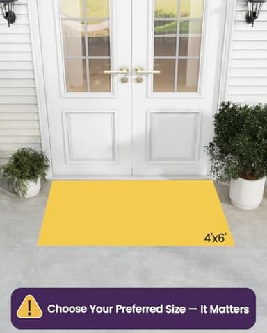 DEXI Front Door Mat Outside Entrance, 4x6 ft Large Rubber Entry Doormat Heavy Duty, Welcome Mats Non Slip for Inside House Floor Entryway Double Doors Exterior Patio, Maze Black - Image 2