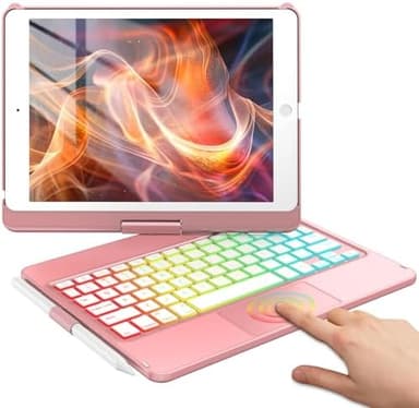 Apple iPad 10.2 Keyboard Case - 9th & 8th Gen Compatible - Touch Keyboard with 360 Rotatable Protective Cover & Apple Pencil Holder - Wireless Backlit Keyboard - Image 3