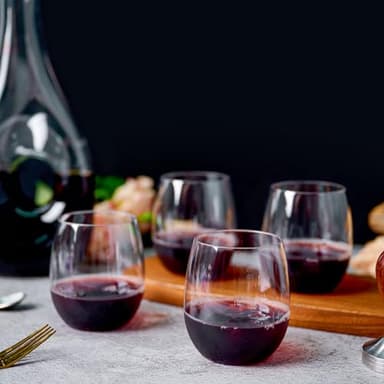 FOCUSLINE 32 Pack Plastic Wine Glasses Stemless, 12 Oz Crystal Clear Disposable Wine Cups, Reusable Plastic Wine Glasses for Parties Weddings, Shatterproof Recyclable and BPA-Free - Image 7