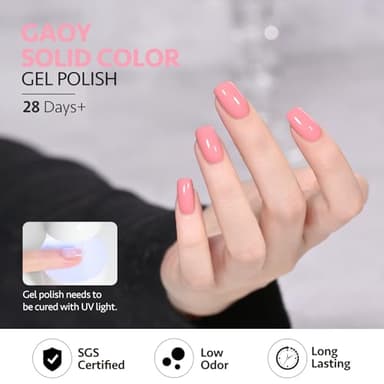 GAOY Pink Gel Nail Polish, 16ml Soak Off Gel Polish, UV Light Cure for Nail Art DIY Manicure at Home, 2015 Cherry Pink - Image 5