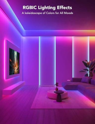 Govee RGBIC LED Strip Lights, 32.8ft Smart LED Lights for Bedroom, Bluetooth LED Lights APP Control, DIY Multiple Colors on One Line, Color Changing LED Strip Lighting Music Sync, Home Decor - Image 8