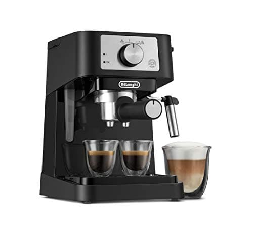 De'Longhi Stilosa Manual Espresso Machine, Compact Coffee Maker, 15 Bar Pump Pressure, Manual Milk Frother Steam Wand for Authentic Single & Double Espresso, Lattes & Cappuccinos, Tamper Included - Image 1
