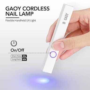 GAOY Handheld UV Light for Gel Nails, Mini Nail Lamp, Portable Cordless Rechargeable, Fast Curing - Image 2