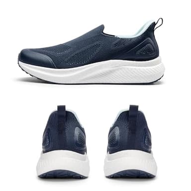 ALLSWIFIT Men's Hands-Free Slip On Walking Shoes Laceless Comfortable Tennis Sneakers,Size 12,Navy,SARR016M - Image 4