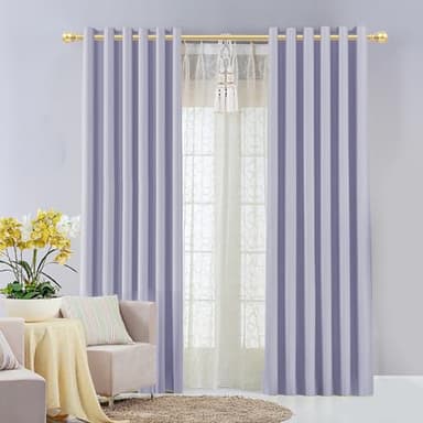 YAJUXIU 1 Inch Gold Curtain Rods for Windows 48 to 86 Inch - Adjustable Drapery Rods with Exquisite Finial for Living Room, Bedroom, Kitchen, Outdoor Patio (Gold,32-86") - Image 2