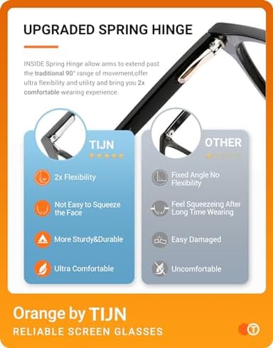 TIJN Blue Light Blocking Glasses Men Women Vintage Thick Round Rim Frame Eyeglasses(Red/Green) - Image 5