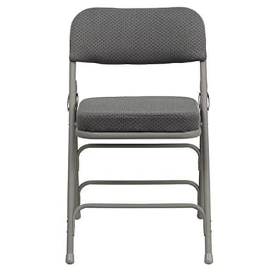 Flash Furniture Hercules Series Metal Folding Chairs with Cushioned Seat, Fabric Upholstered Event Chairs with 300-lb. Static Weight Capacity, Set of 4, Gray - Image 7