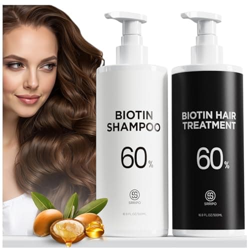 Hair Growth Biotin Shampoo and Conditioner Set, Onion Anti-Loss Volumizing Moisturizing Treatment for Soft Shine Hair, Rosemary Clarifying Dandruff Shampoo for Women Men, 2 x 16.9oz - Image 1