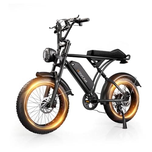 Movcan V60 Electric Bike for Adults, 1000W Motor 30MPH Top Speed 20” Fat Tire Electric Bike, 48V 15.6Ah Removable Battery Ebike, 7-Speed Full Suspension Electric Dirt Bike, Black - Image 1