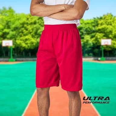 Ultra Performance Men's Athletic Mesh Short's 3 Pack Mens Basketball Shorts Gym Workout & Sport Short with Pockets for Men - Image 4