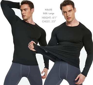 TELALEO 5 Pack Men's Thermal Compression Shirt Long Sleeve Athletic Base Layer Top Winter Cold Gear Workout Running Hunting L - Image 2
