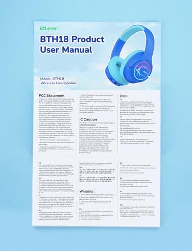 iClever Kids Bluetooth Headphones with LED Lights, 43H Playtime, Type-C Fast Charging, BTH18 Safe Volume 74/85dBA, Bluetooth5.3,Toddler Headphones Aux Cord for iPad/Tablet/Travel/School, Blue - Image 12