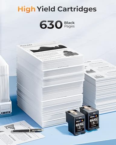 E-Z Ink 64XL Black Ink Cartridge Remanufactured Replacement for HP 64xl Black Ink Cartridge HP Ink 64 Works with HP Envy Photo 7855 7858 6252 6255 7800 7100 7155 7158 Tango Series Printers (2 Black) - Image 4