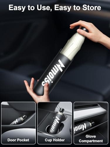 [2025 Upgraded] Nmoiss Windshield Sun Shade Umbrella [Graphene Rapidly Dissipates Heat] 99% UV Blocking Protects Car from Sun and Heat Damage, Keeps Cool and Protects Interior Medium (56" L x 31" W) - Image 7
