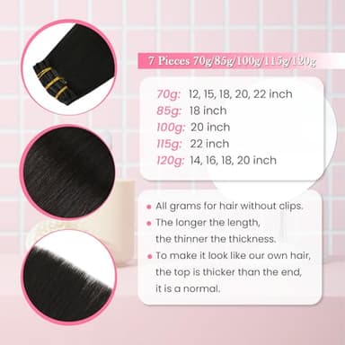 Aison Dark Brown Clip in Hair Extensions Real Human Hair 18inch 70G Remy Seamless Human Hair Clip in for Women 7pcs 16clips - Image 5