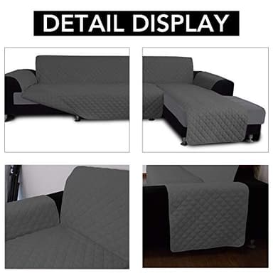 Easy-Going Sectional Couch Covers L Shape Reversible Sofa Slipcover Chaise Lounge Cover Furniture Protector Cover for Pets Dog Cat (X-Large, Dark Gray) - Image 3
