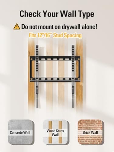 Mounting Dream TV Mount Fixed for Most 26-60 Inch LED, LCD and Plasma TVs, TV Wall Mount TVs Bracket up to VESA 400x400mm and 100 LBS Loading Capacity, Low Profile and Space Saving Flat Mount MD2361-K - Image 4