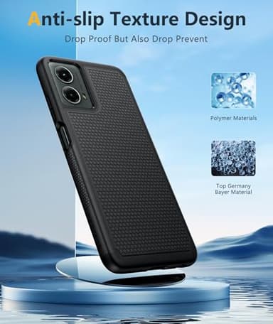 FNTCASE for Motorola Moto G-5G-2024 Case: Dual Layer Heavy Duty Cell Phone Protective Cover Shockproof Rugged with Non-Slip Textured - Military Drop Protection Bumper Tough Case (Black) - Image 5