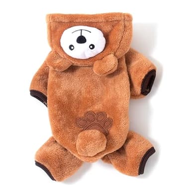 Generic Fleece Dog Pajamas Winter Warm Dog Sweater for Small Dogs Thick Puppy Pajamas Cute Soft Dog Clothes Pet Costume for Small Breed (Teddy Bear, XX-Small) - Image 7
