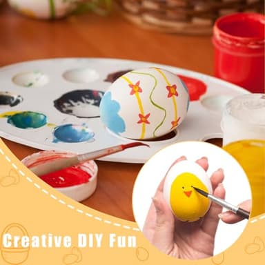 SallyFashion Wooden Fake Eggs for Nesting Boxes, 9 PCS White Easter Eggs for Craft Pretend Play Kitchen Accessories for Toddler Kids - Image 4
