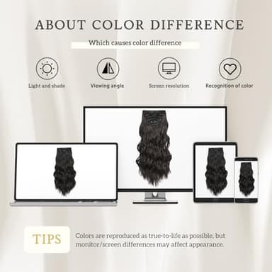 Fliace Synthetic Clip in Hair Extensions, 6 PCS Natural & Soft Hair & Blends Well Hair Extensions, Dark Brown Long Wavy Hairpieces(20inch, 6pcs, Dark Brown) - Image 7