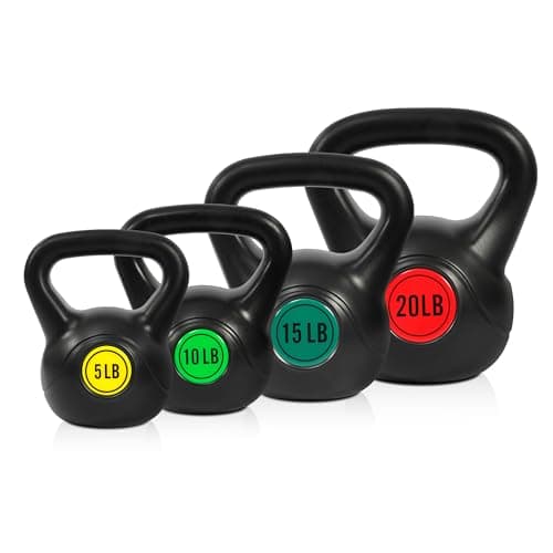 Fitvids Kettlebell Sets 4 Piece Strength Training KettleBells Weight Set 5lb, 10lb, 15lb, 20lb Kettle Bell - Image 1