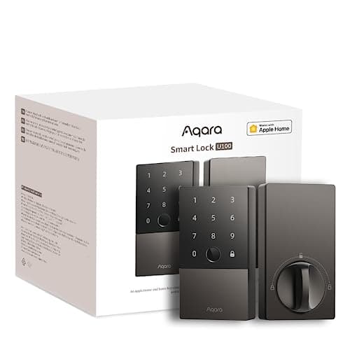 Aqara Smart Lock U100, Fingerprint Keyless Entry Door Lock with Apple Home Key, Touchscreen Keypad, Bluetooth Electronic Deadbolt, IP65 Weatherproof, Supports Apple HomeKit, Alexa, Google, IFTTT, Gray - Image 1
