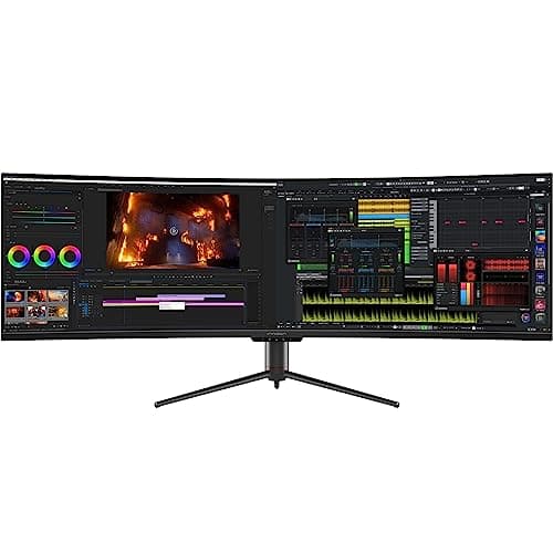 INNOCN 49" Curved Gaming Monitor 144Hz Ultrawide 32:9 WDFHD 3840 x 1080P, R1800, 99% sRGB, HDR400, USB Type C, DisplayPort, HDMI, Built-in Speakers, Height/Tilt Adjustable - 49C1G - Image 1