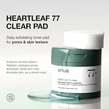 ANUA Heartleaf 77 Toner Pad, Mild Exfoliating Facial Pads for Glass Skin, Hydrating Pore Care for Sensitive Skin, Heartleaf Extract, PHA, Centella, Non comedogenic, Korean Skin Care (70 Pads) - Image 3