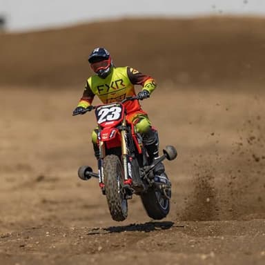 Losi RC Motorcycle Promoto-MX 1/4 Motorcycle Ready-to-Run Battery and Charger Not Included FXR LOS06000T1 Red - Image 6