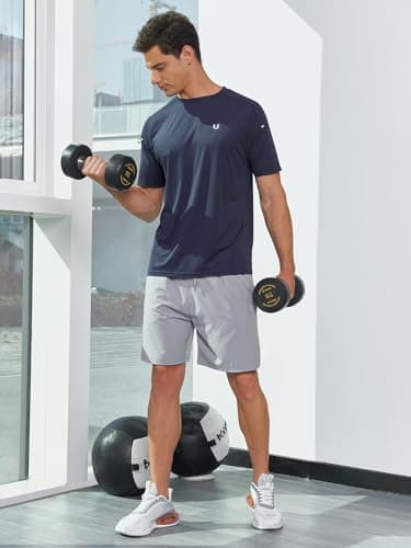 NORTHYARD Men's Athletic Running T-Shirts Quick Dry Workout Shirts Short-Sleeve Sports Gym Tee Tops Performance Activewear Navy 2XL - Image 5